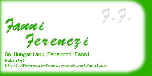 fanni ferenczi business card